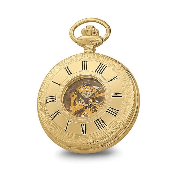 Charles Hubert Gold Finish White Dial 48mm Pocket Watch - Picture 2 of 5